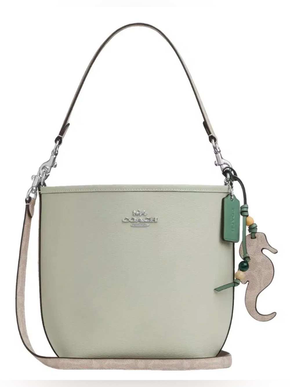 Coach City Bucket Bag w/ Seahorse Bagcharm NWOT